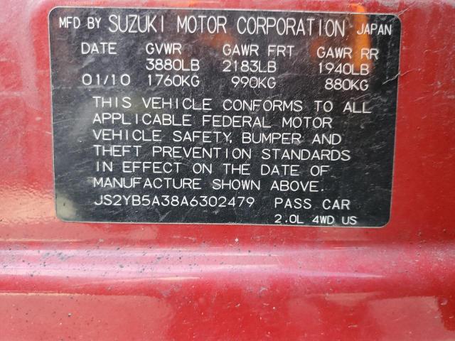 Photo 14 from auction – 2010 SUZUKI SX4 with VIN JS2YB5A38A6302479