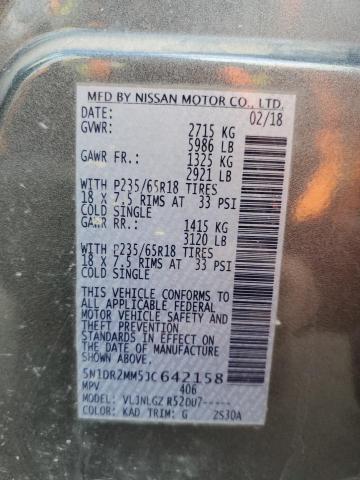 Photo 14 from auction – 2018 NISSAN PATHFINDER with VIN 5N1DR2MM5JC642158