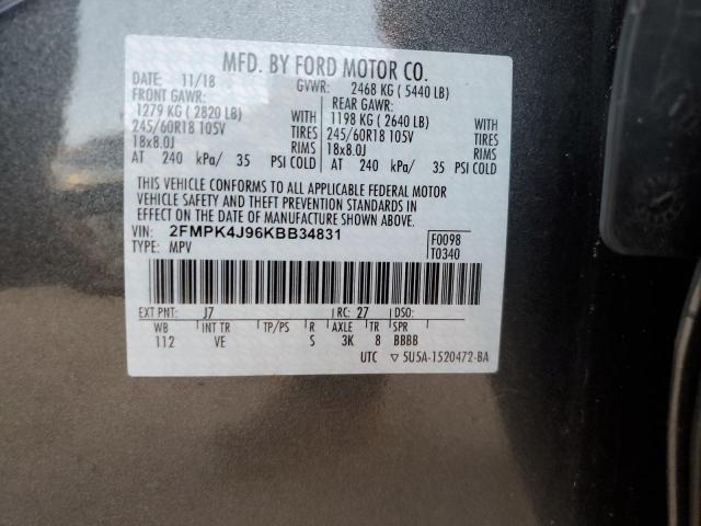 Photo 14 from auction – 2019 FORD EDGE SEL with VIN 2FMPK4J96KBB34831