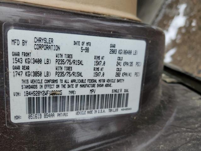 Photo 14 from auction – 1998 DODGE DURANGO with VIN 1B4HS28Y2WF196805