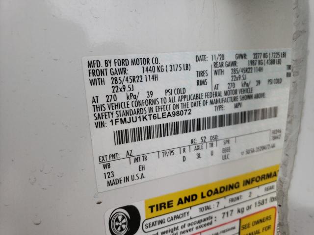 Photo 14 from auction – 2020 FORD EXPEDITION with VIN 1FMJU1KT6LEA98072