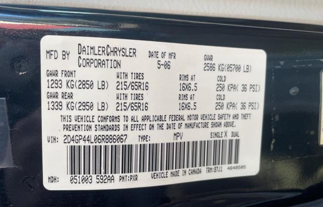 Photo 10 from auction – 2006 DODGE GRAND CARA with VIN 2D4GP44L06R886067