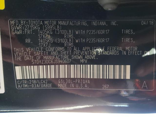 Photo 14 from auction – 2018 TOYOTA SIENNA XLE with VIN 5TDYZ3DC6JS940607