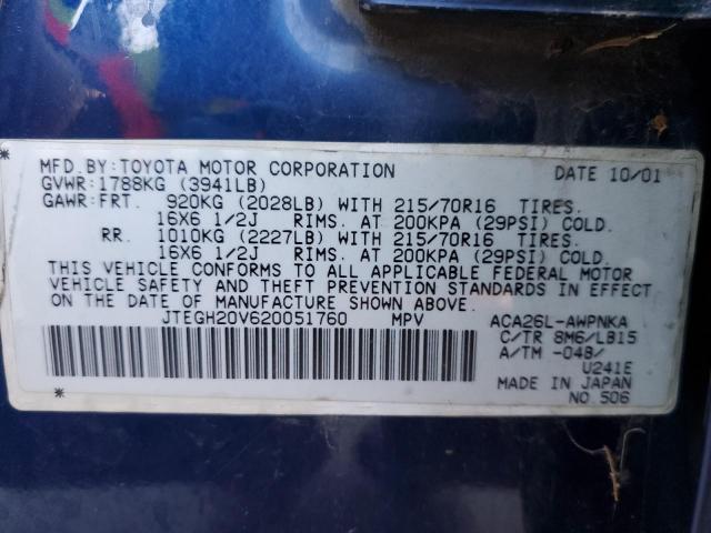 Photo 14 from auction – 2002 TOYOTA RAV4 with VIN JTEGH20V620051760