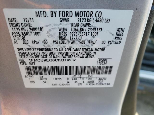 Zdjęcie 14 z aukcji – 2012 FORD ESCAPE LIM z VIN 1FMCU9EG0CKB74537