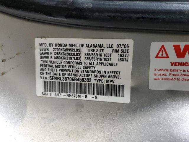 Photo 14 from auction – 2006 HONDA ODYSSEY EX with VIN 5FNRL38706B456382