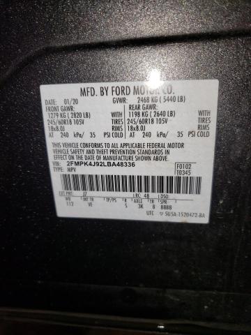 Photo 14 from auction – 2020 FORD EDGE SEL with VIN 2FMPK4J92LBA48336
