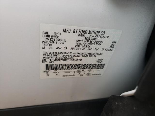 Photo 14 from auction – 2015 FORD EXPLORER X with VIN 1FM5K7D89FGB18679