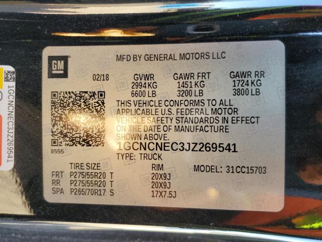 Photo 14 from auction – 2018 CHEVROLET SILVERADO with VIN 1GCNCNEC3JZ269541