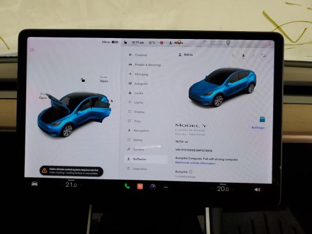 Фото 9 с аукциона – 2021 TESLA MODEL Y с VIN 5YJYGDEE3MF072618