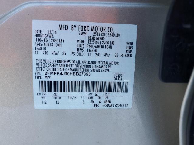 Photo 14 from auction – 2017 FORD EDGE SEL with VIN 2FMPK4J90HBB27396