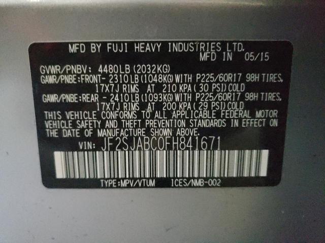 Photo 14 from auction – 2015 SUBARU FORESTER 2 with VIN JF2SJABC0FH841671
