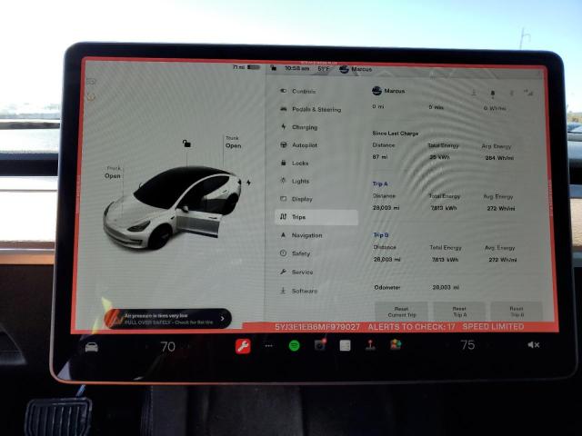 Photo 9 from auction – 2021 TESLA MODEL 3 with VIN 5YJ3E1EB6MF979027