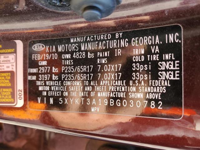 Photo 14 from auction – 2011 KIA SORENTO BA with VIN 5XYKT3A19BG030782