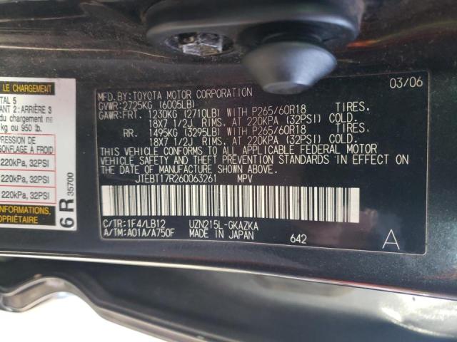 Photo 14 from auction – 2006 TOYOTA 4RUNNER LI with VIN JTEBT17R260063261