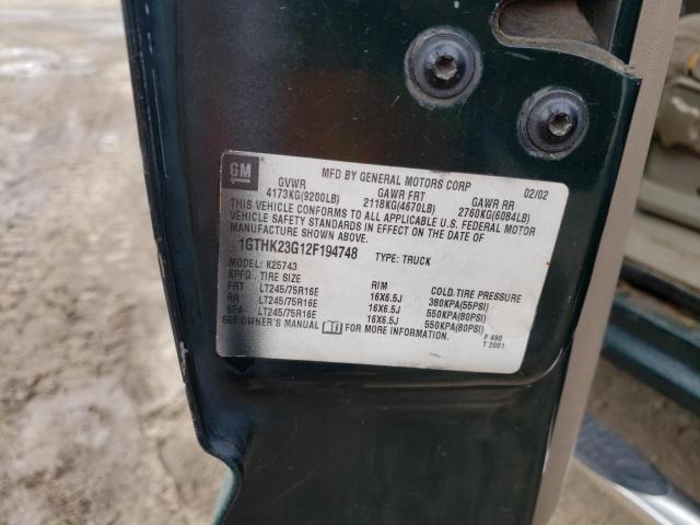 Photo 10 from auction – 2002 GMC SIERRA K25 with VIN 1GTHK23G12F194748