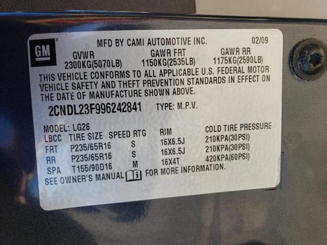 Photo 14 from auction – 2009 CHEVROLET EQUINOX LS with VIN 2CNDL23F996242841