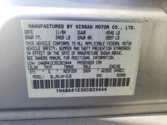 Photo 10 from auction – 2005 NISSAN MAXIMA SE with VIN 1N4BA41E35C823444