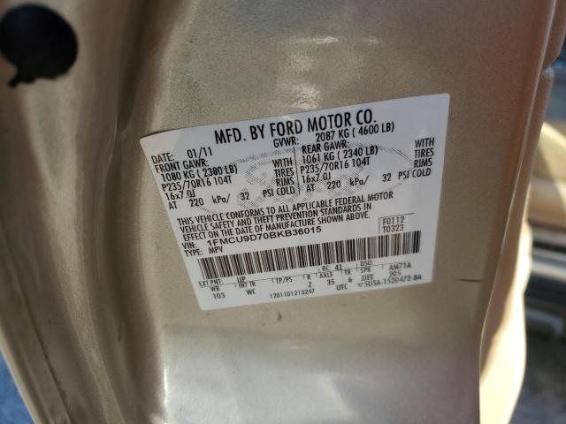 Photo 14 from auction – 2011 FORD ESCAPE XLT with VIN 1FMCU9D70BKB36015