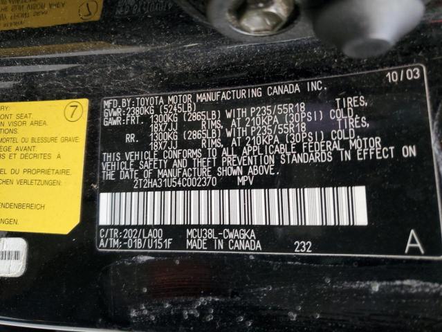 Photo 14 from auction – 2004 LEXUS RX 330 with VIN 2T2HA31U54C002370