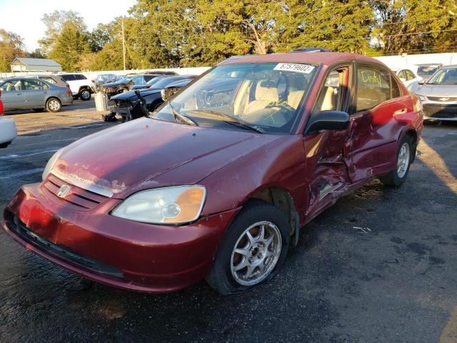 HONDA CIVIC LX 2002 with VIN 2HGES15632H549842 - Photo from auction