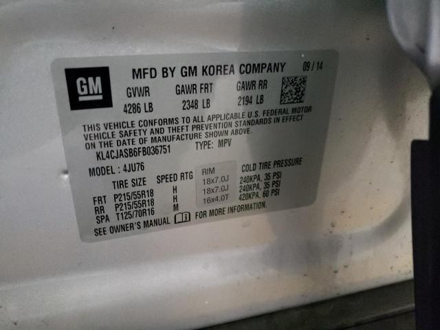 Photo 14 from auction – 2015 BUICK ENCORE with VIN KL4CJASB6FB036751