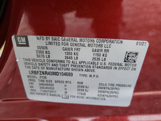Photo 14 from auction – 2021 BUICK ENVISION E with VIN LRBFZNR43MD104689