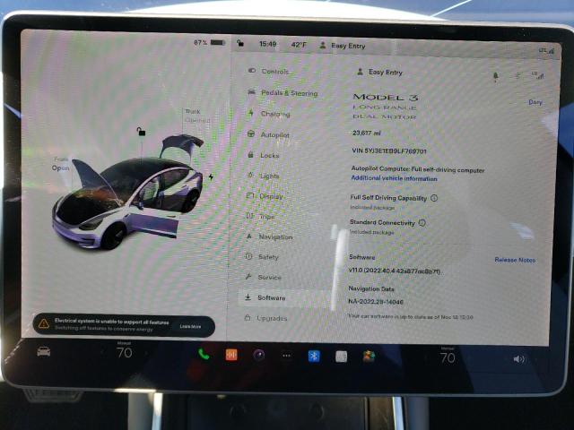 Photo 9 from auction – 2020 TESLA MODEL 3 with VIN 5YJ3E1EB9LF769701