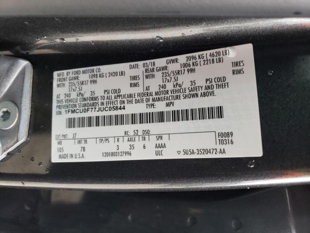 Photo 10 from auction – 2018 FORD ESCAPE S with VIN 1FMCU0F77JUC05844