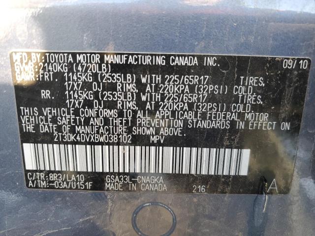 Photo 14 from auction – 2011 TOYOTA RAV4 LIMIT with VIN 2T3DK4DVXBW038102