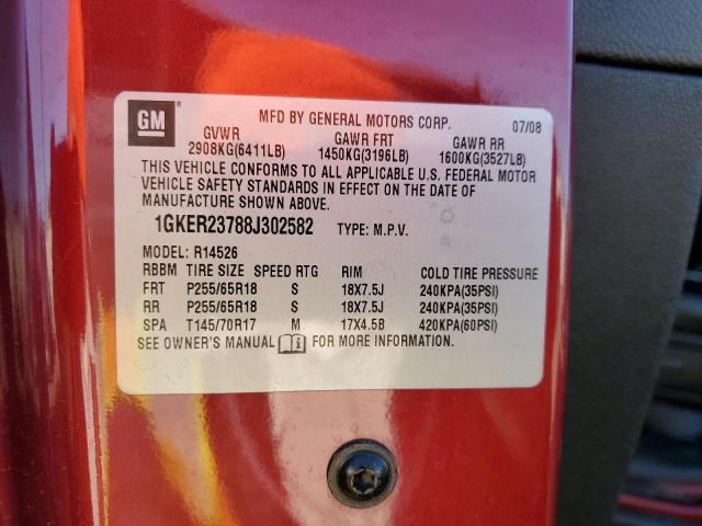 Photo 14 from auction – 2008 GMC ACADIA SLT with VIN 1GKER23788J302582