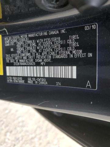 Photo 14 from auction – 2010 LEXUS RX 350 with VIN 2T2ZK1BA8AC026829