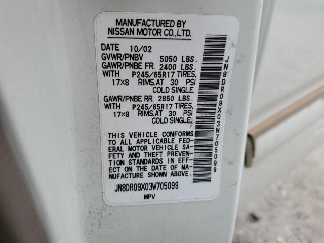 Photo 14 from auction – 2003 NISSAN PATHFINDER with VIN JN8DR09X03W705099