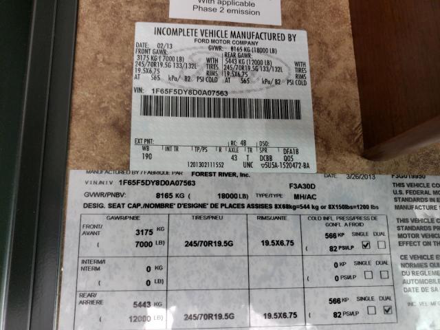 Photo 10 from auction – 2014 FORD F53 with VIN 1F65F5DY8D0A07563