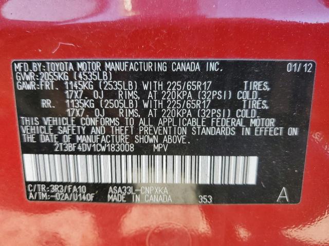 Photo 14 from auction – 2012 TOYOTA RAV4 with VIN 2T3BF4DV1CW183008