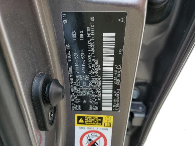 Photo 14 from auction – 2015 TOYOTA HIGHLANDER with VIN 5TDYKRFH2FS048765