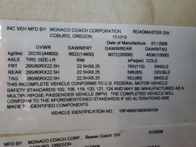 Photo 10 from auction – 2008 ROADMASTER RAIL MTRHM with VIN 1RF49561983048104