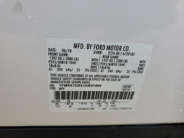 Photo 14 from auction – 2018 FORD EXPLORER X with VIN 1FM5K7D85JGB97468