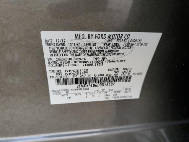 Photo 14 from auction – 2013 FORD FLEX SEL with VIN 2FMGK5C86DBD26537