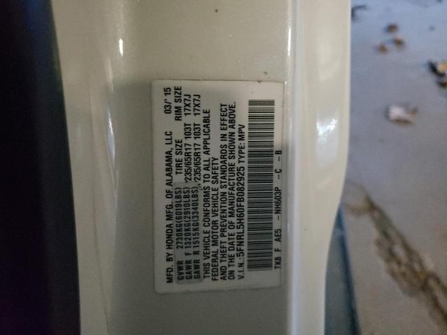 Photo 14 from auction – 2015 HONDA ODYSSEY EX with VIN 5FNRL5H60FB082925