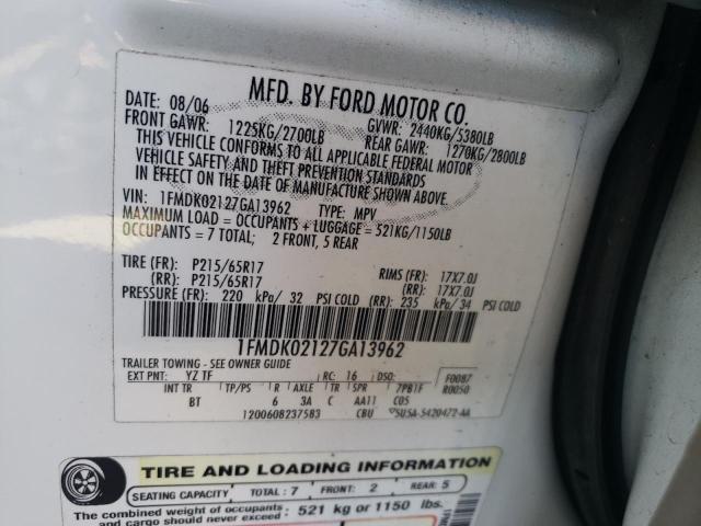 Photo 14 from auction – 2007 FORD FREESTYLE with VIN 1FMDK02127GA13962