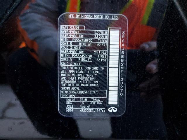 Photo 14 from auction – 2021 INFINITI QX50 LUXE with VIN 3PCAJ5BB2MF120970
