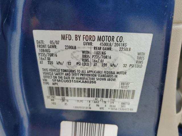 Photo 14 from auction – 2008 FORD ESCAPE XLT with VIN 1FMCU03158KA80266
