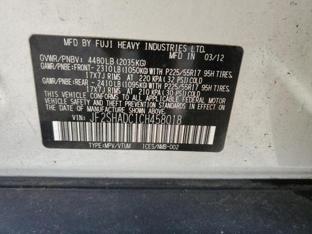 Photo 14 from auction – 2012 SUBARU FORESTER 2 with VIN JF2SHADC1CH458018