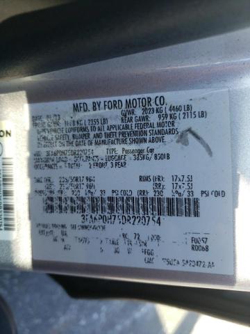 Photo 10 from auction – 2013 FORD FUSION SE with VIN 3FA6P0H75DR220754