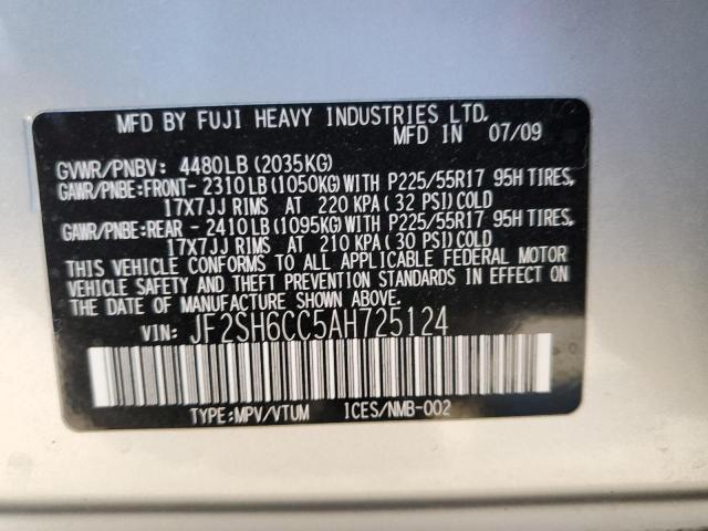 Photo 14 from auction – 2010 SUBARU FORESTER with VIN JF2SH6CC5AH725124