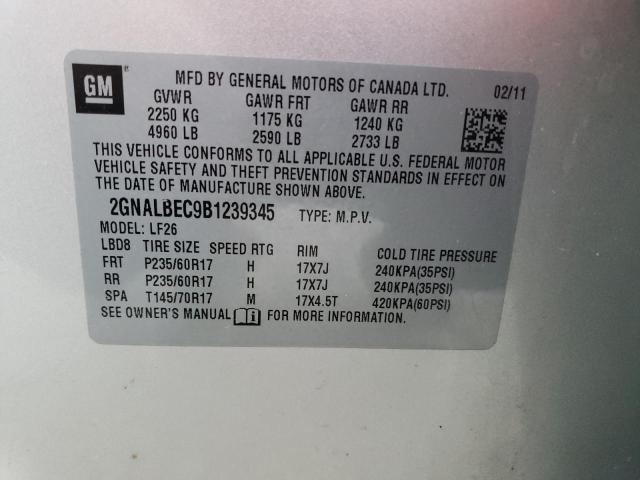 Photo 14 from auction – 2011 CHEVROLET EQUINOX LS with VIN 2GNALBEC9B1239345