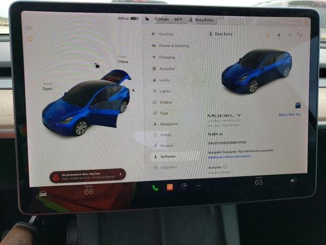 Photo 9 from auction – 2021 TESLA MODEL Y with VIN 5YJYGDEE9MF211134