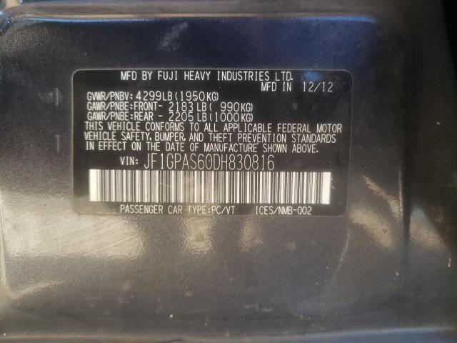 Photo 14 from auction – 2013 SUBARU IMPREZA SP with VIN JF1GPAS60DH830816