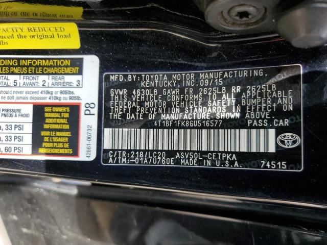 Photo 10 from auction – 2016 TOYOTA CAMRY with VIN 4T1BF1FK8GU516577